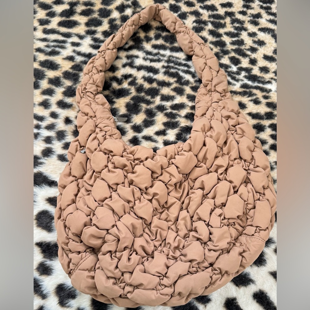 ARITZIA Curator Ruched Tan Hobo Bag